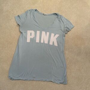 Victoria secret pink light blue v neck shirt